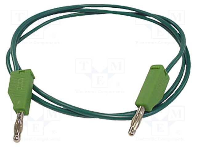 Test lead; Imax: 3A; Len: 1m; with 4mm axial socket; green; 30VAC