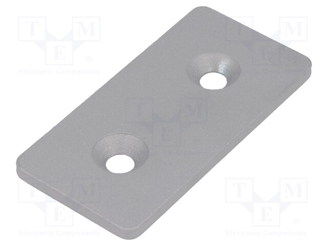 Flat bar; for profiles; W: 45mm; L: 90mm; steel; Colour: silver