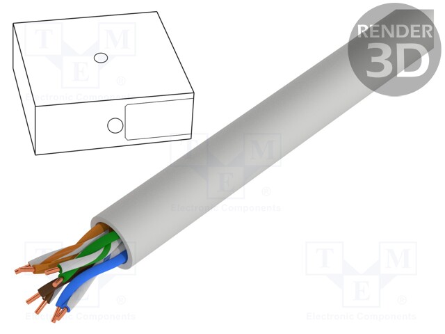 Wire; U/UTP; industrial Ethernet; 5e; solid; Cu; 4x2x24AWG; PVC