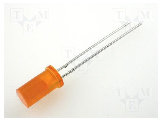 LED; 5mm; orange; 3÷7mcd; 100°; Front: flat