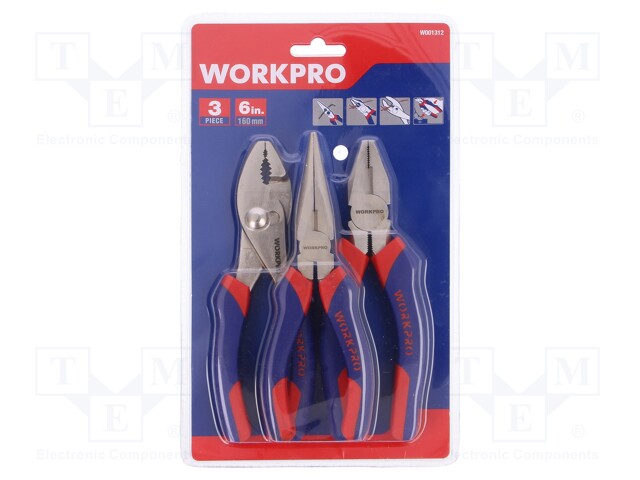 Pliers; Pcs: 3; universal; carbon steel