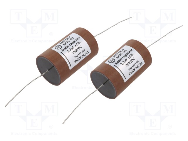 Capacitor: aluminum-polypropylene-paper; 2.2uF; 250VDC; ±5%