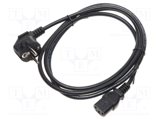 Mains cable; Plug: EU; IEC C13 female