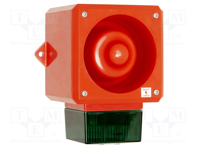 Signaller: lighting-sound; 24VDC; siren,flashing light; IP65