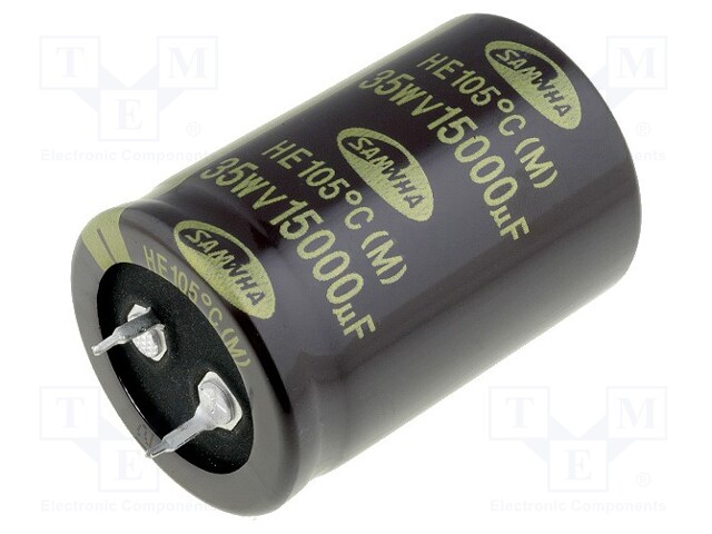 Capacitor: electrolytic; SNAP-IN; 15000uF; 35VDC; Ø30x45mm; ±20%