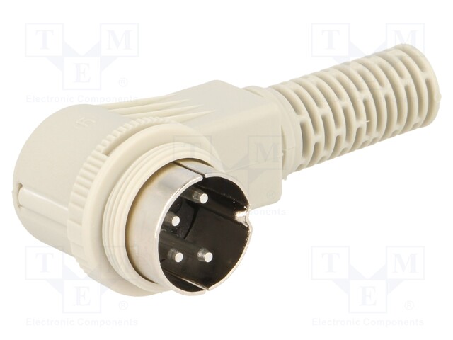 Plug; DIN; male; PIN: 4; Layout: 216°; angled 90°; for cable