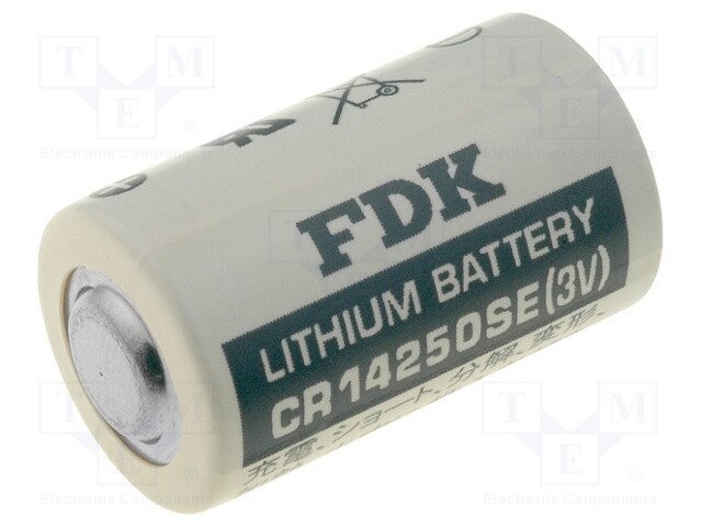 Battery: lithium; 3V; 1/2AA; Ø14.5x25mm; 850mAh; non-rechargeable