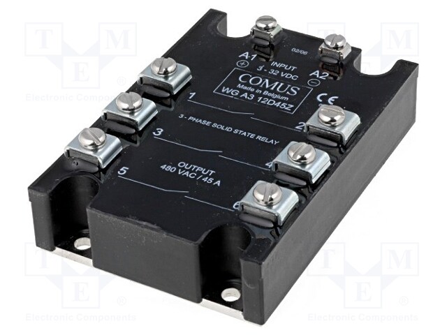 Relay: solid state; Ucntrl: 3÷32VDC; 10A; 48÷480VAC; 3-phase