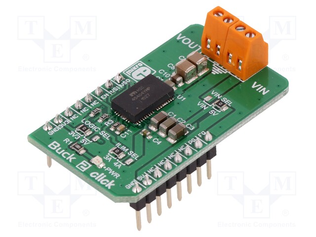 Click board; DC/DC converter; GPIO; MIC45404; 3.3/5VDC