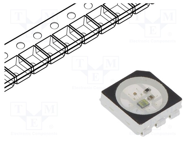 LED; SMD; 5050,PLCC6; RGB; 5x5x1.6mm; 3.5÷5.3V; Lens: transparent