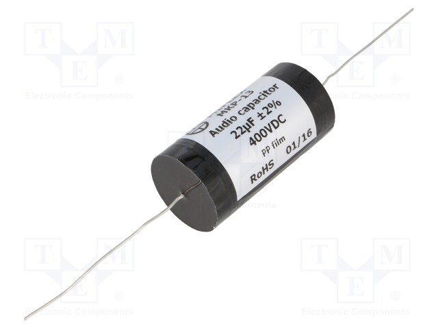 Capacitor: polypropylene; 22uF; 400VDC; ±2%; Ø31.5x62mm; -25÷85°C