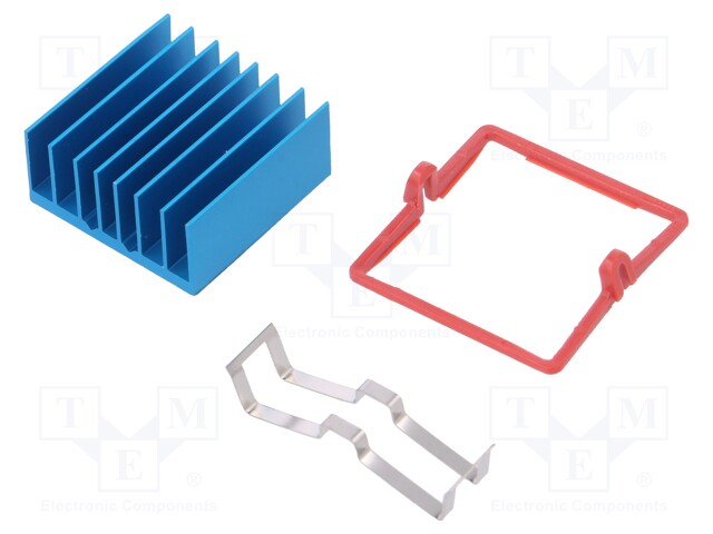 Heatsink: extruded; grilled; blue; L: 27mm; W: 27mm; H: 12.5mm