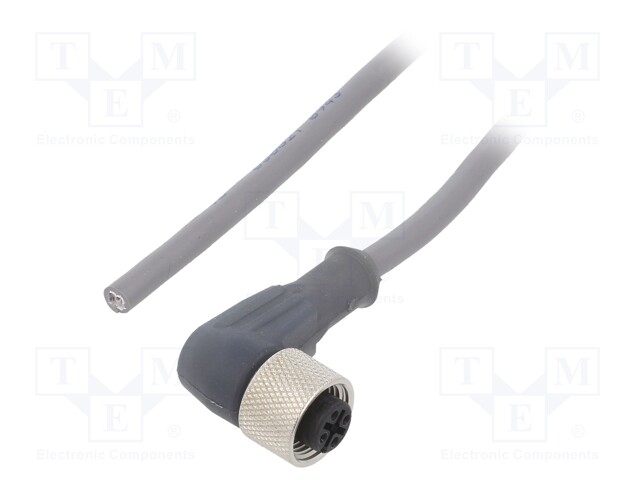 Connection lead; M12; PIN: 4; angled; 10m; plug; 250VAC; 2.5A; IP67