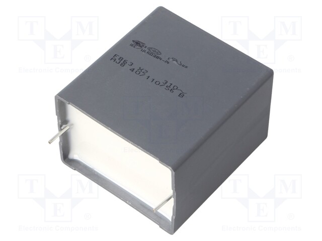 Capacitor: polypropylene; X2; 10uF; 37.5mm; ±10%; 41.5x45x30mm