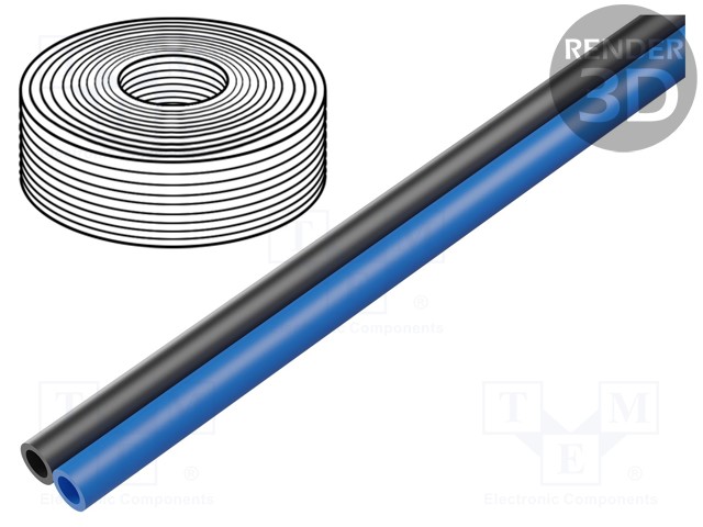 Pneumatic tubing; TPE-U; black/blue; 8mm; -0.95÷10bar