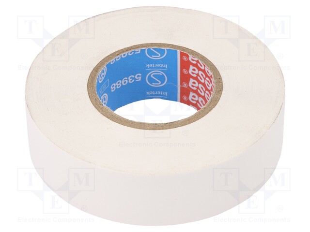 Electrically insulated tape; PVC; W: 15mm; L: 10m; white