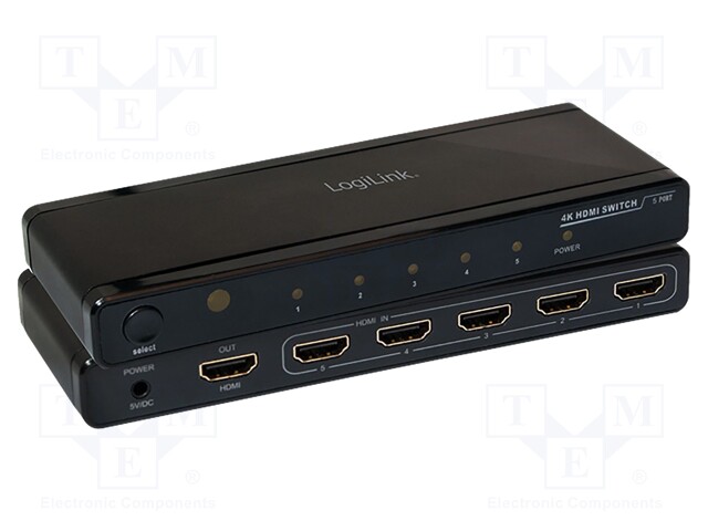 Switch; HDMI 1.4; Colour: black; Input: HDMI socket x5