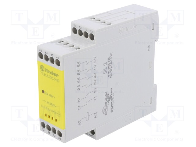 Module: safety relay; 7S; 230VAC; OUT: 6; Mounting: DIN; -40÷70°C