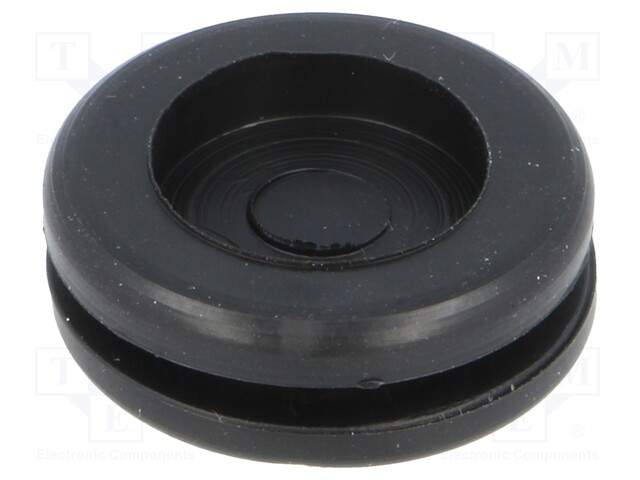 Grommet; with bulkhead; Ømount.hole: 19mm; Øhole: 16mm; PVC; black