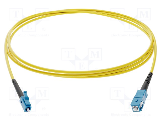 Fiber patch cord; LC,SC; 5m; Optical fiber: 9/125um; yellow