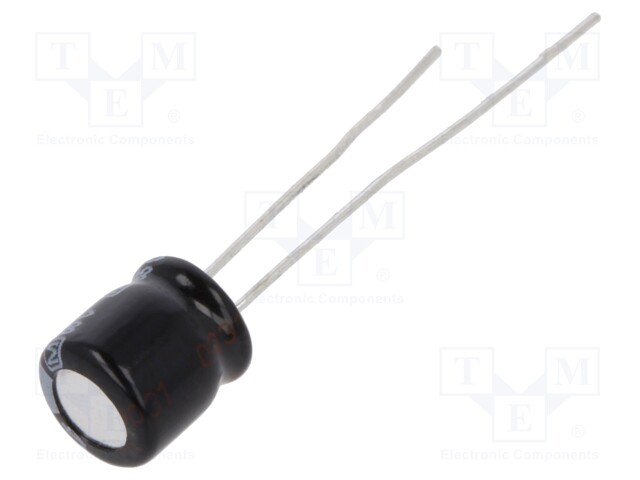 Capacitor: electrolytic; THT; 47uF; 25VDC; Ø6.3x7mm; Pitch: 2.5mm