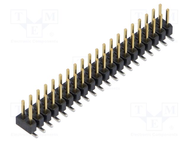 Connector: pin strips; male; PIN: 40; 2.54mm; gold flash; SMT