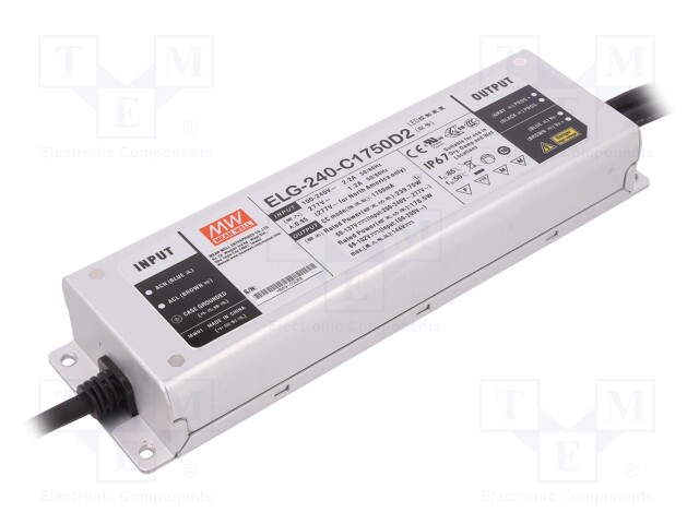 Power supply: switched-mode; LED; 239.75W; 69÷137VDC; 1.75A; IP67