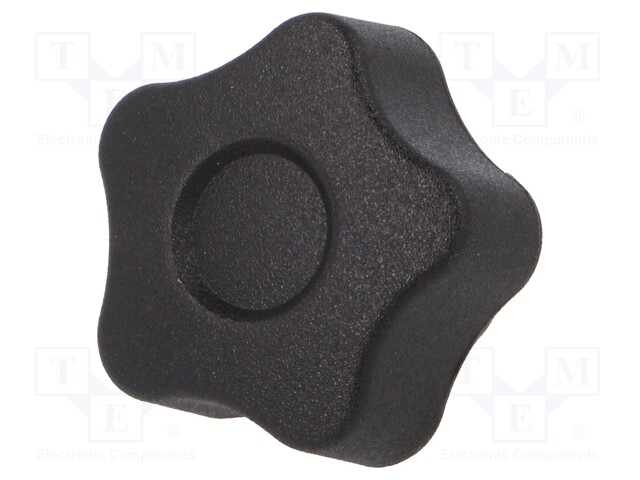 Knob; Dia: 25mm; M4; 6mm; H: 19mm; technopolymer (PA); black