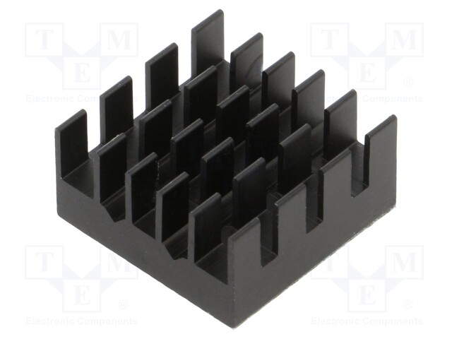 Heatsink: extruded; grilled; BGA; black; L: 19mm; W: 19mm; H: 9.5mm