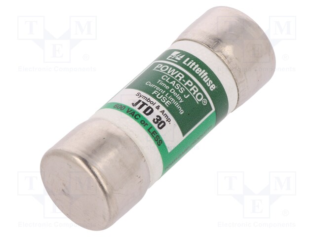 Fuse: fuse; time-lag; 30A; 600VAC; 300VDC; industrial; 20,6x57,2mm