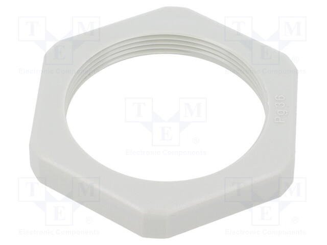 Nut; PG36; polystyrene; D: 8mm; Spanner: 60mm; light grey