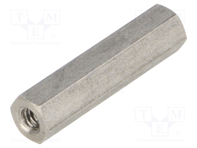 Screwed spacer sleeve; Int.thread: M4; 30mm; hexagonal