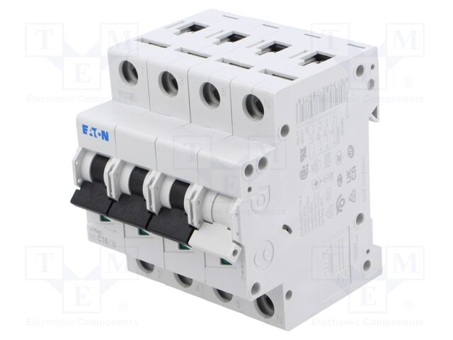 Circuit breaker; 230/400VAC; Inom: 16A; Poles: 3+N; DIN; Charact: C