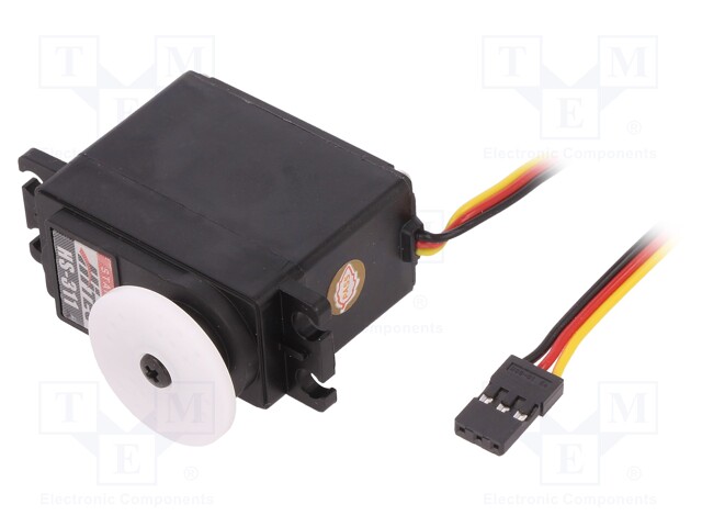 Motor: servo; 4.8÷6VDC; standard; analogue; 43g; 41x20x36.5mm; 180°