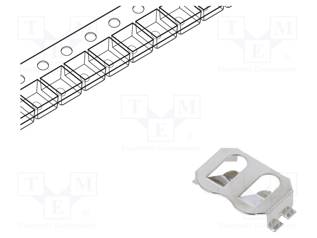 Clip; Mounting: SMT; Size: BR1216,BR1225,CR1216,CR1225; 3.6mm