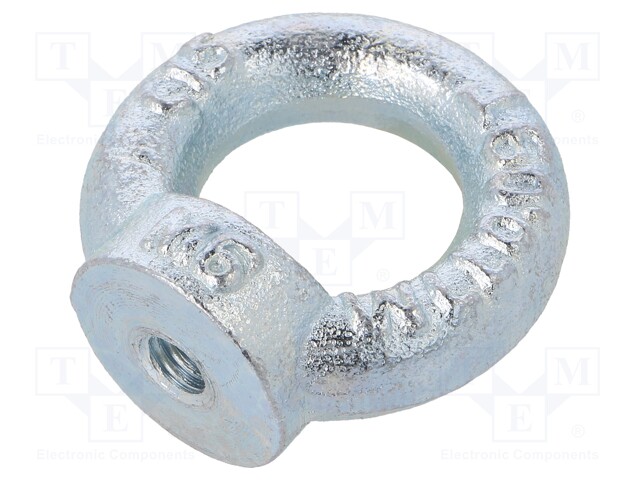 Lifting eye nut; eye; M6; steel; Plating: zinc; DIN: 582; 20mm