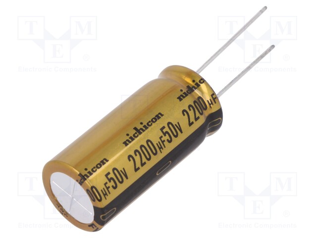 Capacitor: electrolytic; THT; 2200uF; 50VDC; Ø16x35.5mm; ±20%; 0.12