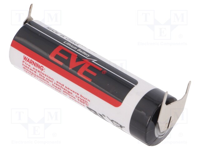Battery: lithium; 3.6V; AA; 3pin,positive pole:  2pin; 2700mAh