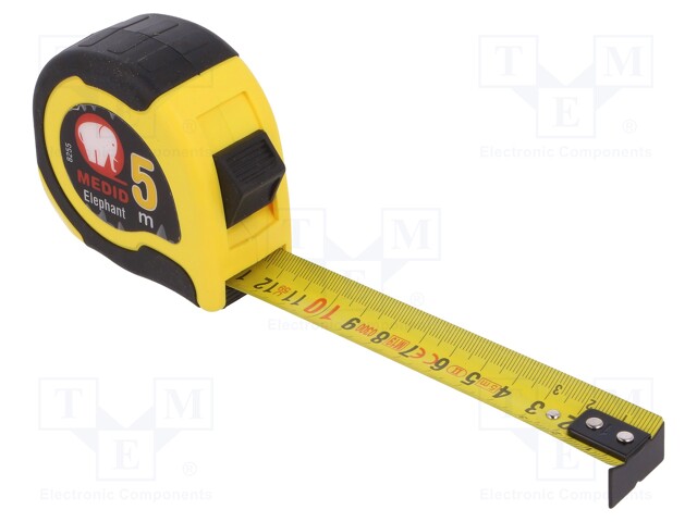 Measuring tape; L: 5m; Width: 25mm; Enclos.mat: ABS,elastolan