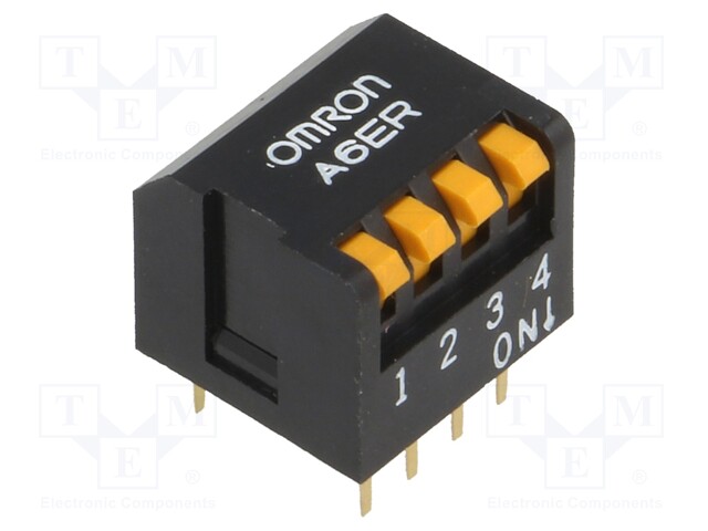 Switch: DIP-SWITCH; Poles number: 4; ON-OFF; 0.025A/24VDC; Pos: 2