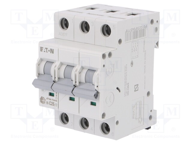 Circuit breaker; 230/400VAC; Inom: 25A; Poles: 3; DIN; Charact: C