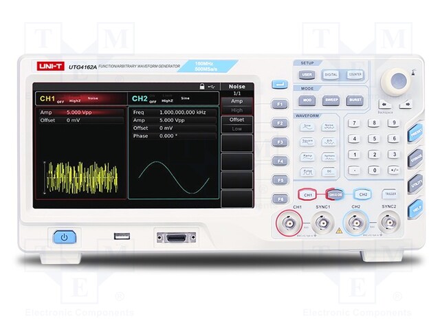 Generator: arbitrary, function; 80MHz; LCD TFT 8"; 800x480; Ch: 2