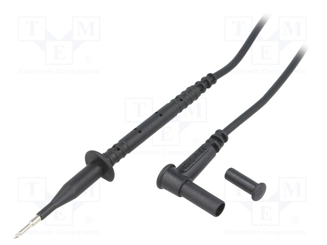 Test lead; black; Structure: 4mm angled banana plug-test probe