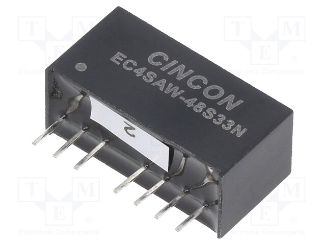 Converter: DC/DC; 5/6W; Uin: 18÷75V; Uout: 3.3VDC; Iout: 0÷1200mA