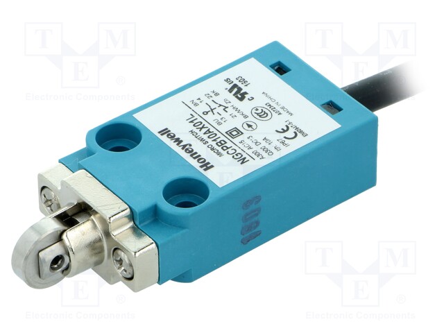 Limit switch; transversal plastic roller Ø12,7 mm; NO + NC; 10A