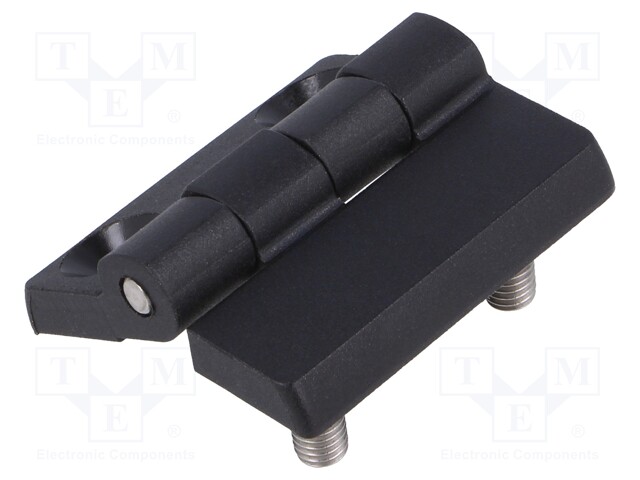 Hinge; Width: 40mm; polyamide; black; H: 40mm; with assembly stem