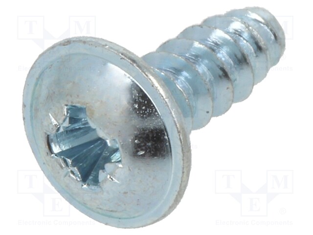 Screw; for plastic; 2,9x8; Head: button; Phillips; hardened steel