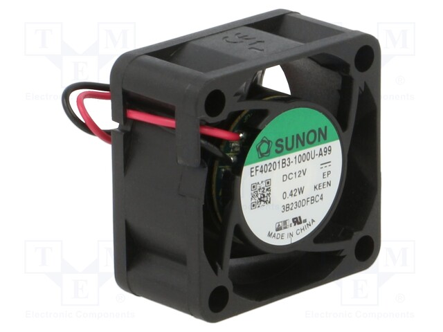 Fan: DC; axial; 12VDC; 40x40x20mm; 7.99m3/h; 22.1dBA; ball bearing