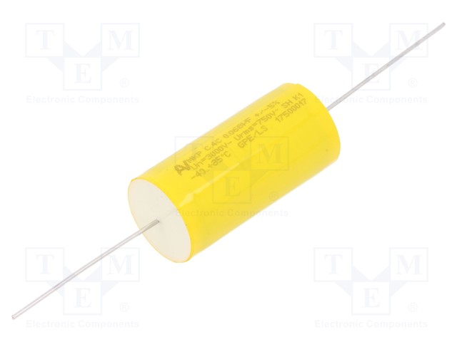 Capacitor: polyester; 0.068uF; Leads: axial; ESR: 18.3mΩ; THT; ±5%