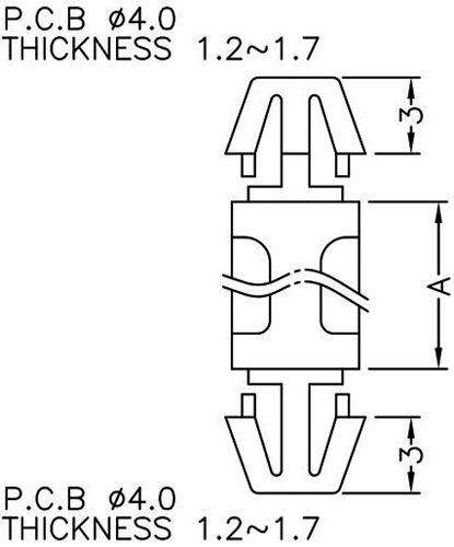 PCB distance; polyamide; L: 20mm; latch/latch; Colour: natural